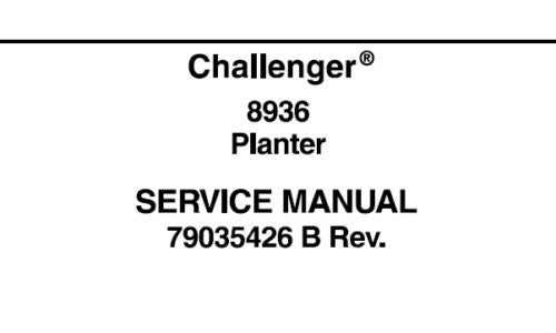 CHALLENGER 8936 PLANTER SERVICE REPAIR MANUAL PDF DOWNLOAD