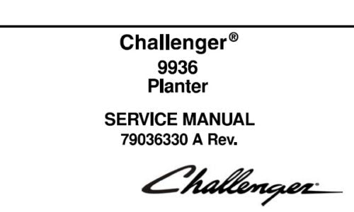 CHALLENGER 9936 PLANTER SERVICE REPAIR MANUAL PDF DOWNLOAD