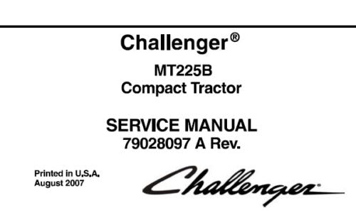 CHALLENGER MT225B TRACTOR SERVICE REPAIR MANUAL PDF DOWNLOAD