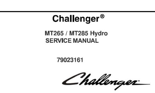 CHALLENGER MT265, MT285 HYDRO COMPACT TRACTOR SERVICE REPAIR MANUAL PDF DOWNLOAD