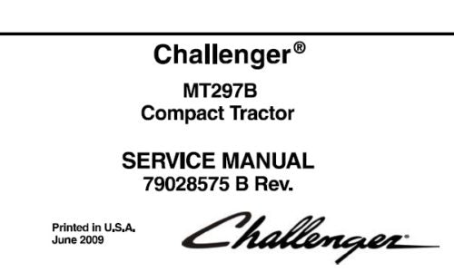 CHALLENGER MT297B COMPACT TRACTOR SERVICE REPAIR MANUAL PDF DOWNLOAD