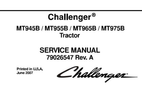 CHALLENGER MT945B, MT955B, MT965B, MT975B TRACTOR SERVICE REPAIR MANUAL PDF DOWNLOAD