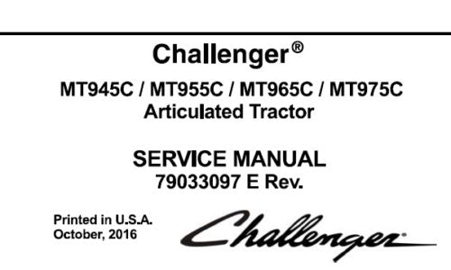 CHALLENGER MT945C, MT955C, MT965C, MT975C ARTICULATED TRACTOR SERVICE REPAIR MANUAL PDF DOWNLOAD