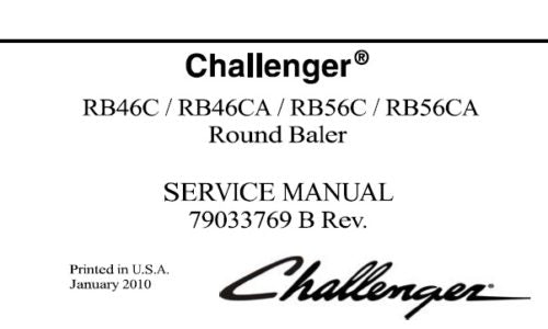 CHALLENGER RB46C, RB46CA, RB56C, RB56CA ROUND BALER SERVICE REPAIR MANUAL PDF DOWNLOAD