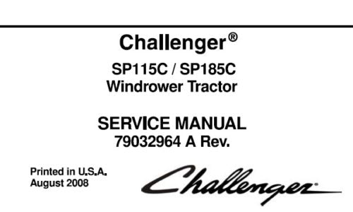 CHALLENGER SP115C, SP185C WINDROWER TRACTOR SERVICE REPAIR MANUAL PDF DOWNLOAD