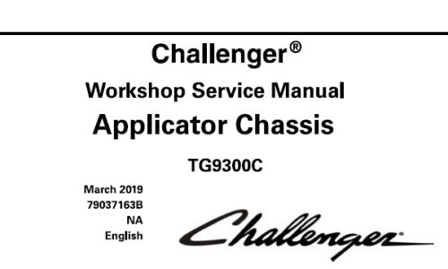 CHALLENGER TG9300C APPLICATOR CHASSIS SERVICE REPAIR MANUAL PDF DOWNLOAD