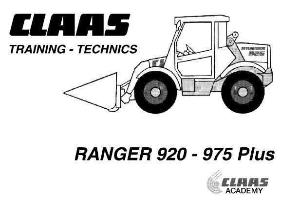 CLAAS ACADEMY RANGER 920, 975 PLUS TRAINING TECHNICAL MANUAL PDF DOWNLOAD