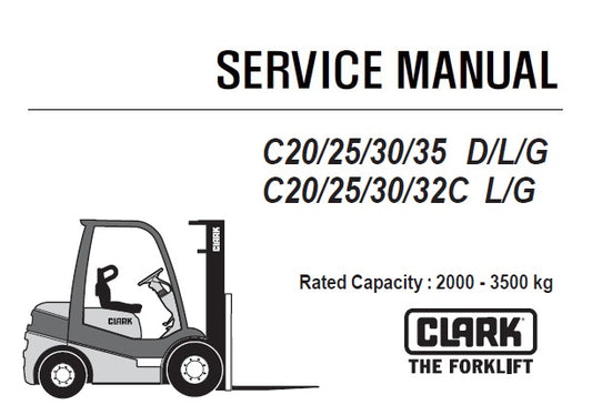 CLARK C20/25/30/35 D/L/G , C20/25/30/32C L/G FORKLIFT SERVICE REPAIR MANUAL (SM996) PDF DOWNLOAD