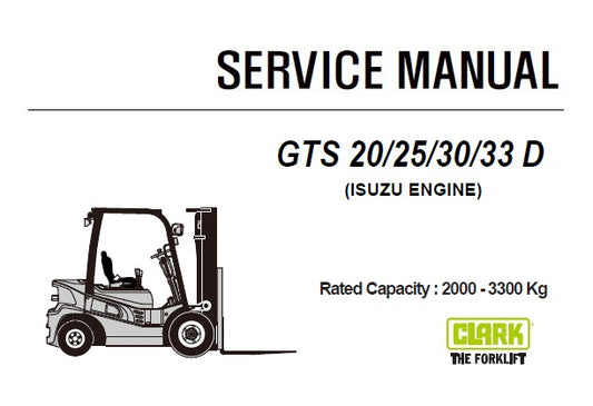 CLARK GTS 20,25,30,33 D FORKLIFT (ISUZU ENGINE) SERVICE REPAIR MANUAL (SM1031) PDF DOWNLOAD