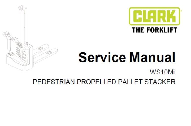 CLARK WS10MI PEDESTRIAN PROPELLED PALLET STACKER SERVICE REPAIR MANUAL (SM-2106) PDF DOWNLOAD