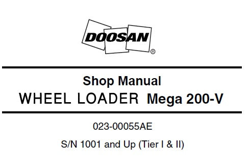 DAEWOO DOOSAN MEGA 200-V WHEEL LOADER SERVICE REPAIR SHOP MANUAL PDF DOWNLOAD