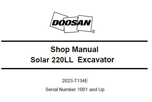 DAEWOO DOOSAN SOLAR 220LL EXCAVATOR SERVICE REPAIR SHOP MANUAL PDF DOWNLOAD