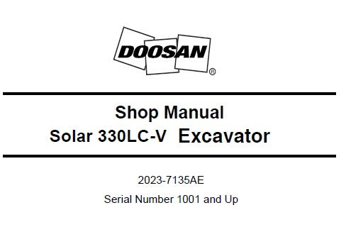 DAEWOO DOOSAN SOLAR 330LC-V EXCAVATOR SERVICE REPAIR SHOP MANUAL PDF DOWNLOAD