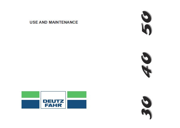 DEUTZ FAHR AGROKID 30, 40, 50 TRACTORS OPERATOR’S MANUAL PDF DOWNLOAD