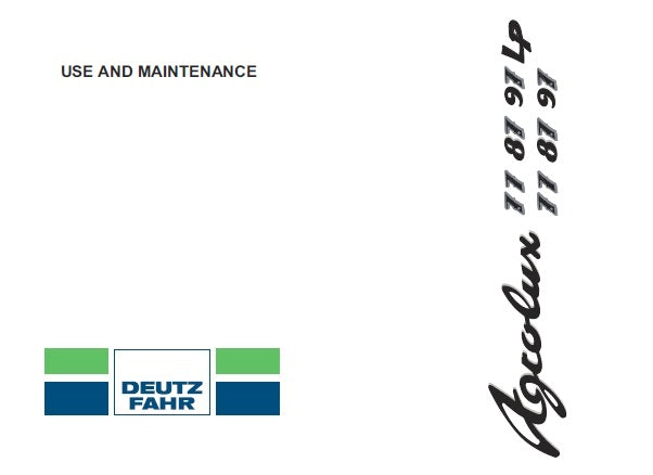 DEUTZ FAHR AGROLUX 77, 87, 97, 77LP, 87LP, 97LP TRACTORS OPERATOR’S MANUAL PDF DOWNLOAD