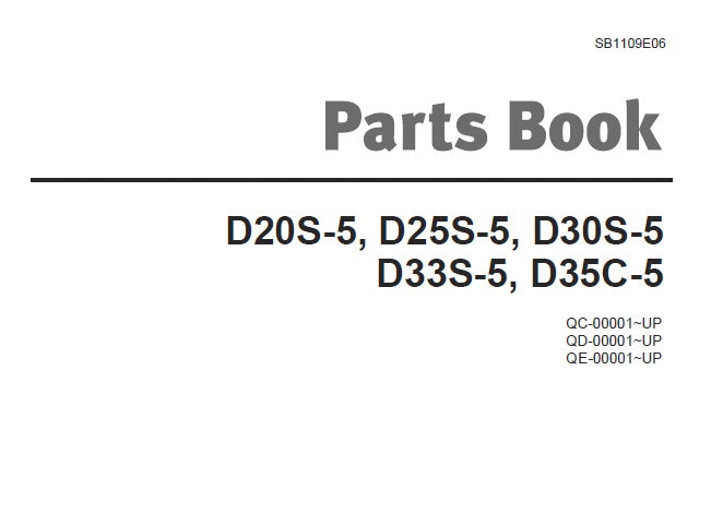 DOOSAN D20S-5, D25S-5, D30S-5, D33S-5, D35C-5 FORKLIFT PARTS MANUAL PDF DOWNLOAD