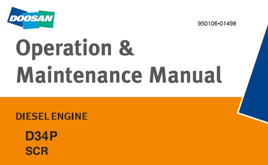 DOOSAN D34P (SCR) DIESEL ENGINE OPERATION & MAINTENANCE MANUAL PDF DOWNLOAD