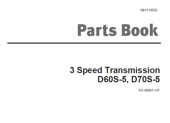 DOOSAN D60S-5, D70S-5 FORKLIFT PARTS MANUAL (RZ-0001 – UP) PDF DOWNLOAD