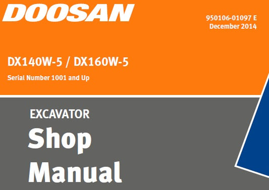 DOOSAN DX140W-5, DX160W-5 WHEEL EXCAVATOR SERVICE REPAIR MANUAL PDF DOWNLOAD