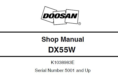 DOOSAN DX55W WHEEL EXCAVATOR SERVICE REPAIR MANUAL PDF DOWNLOAD