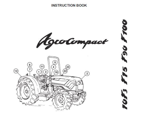 DEUTZ FAHR AGROCOMPACT 70F3, F75, F90, F100 TRACTORS OPERATOR’S MANUAL PDF DOWNLOAD