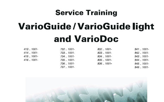 FENDT VARIOGUIDE / VARIOGUIDE LIGHT AND VARIODOC TRANINING SERVICE MANUAL PDF DOWNLOAD