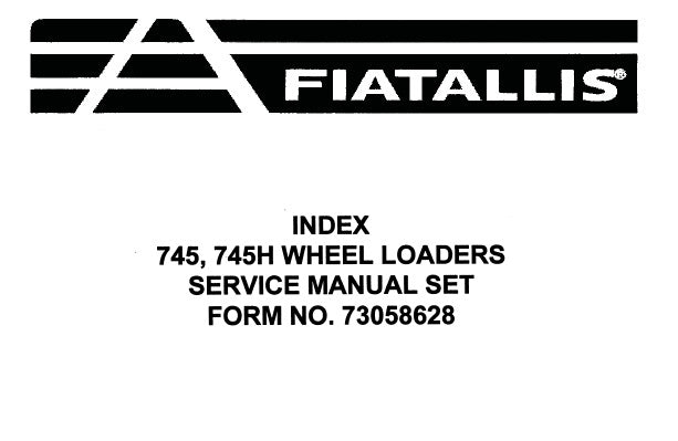 FIAT ALLIS 745, 745H WHEEL LOADER SERVICE REPAIR MANUAL PDF DOWNLOAD