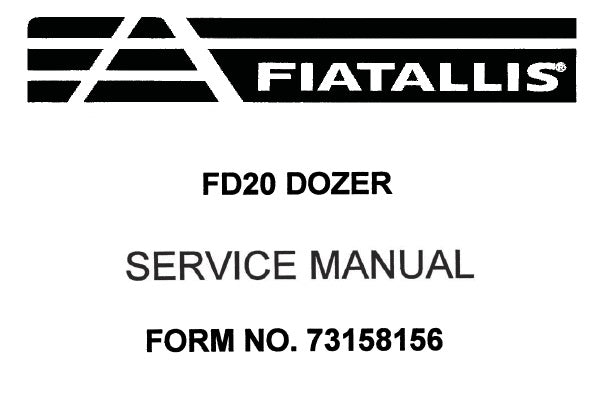 FIAT ALLIS FD20 CRAWLER DOZER SERVICE REPAIR MANUAL PDF DOWNLOAD