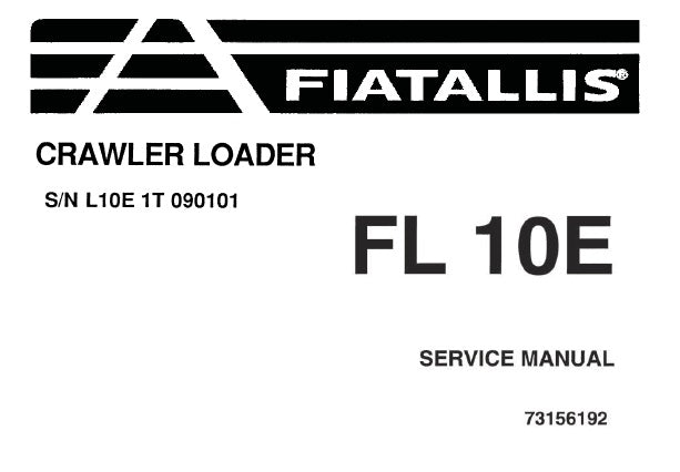 FIAT ALLIS FL10E CRAWLER LOADER SERVICE REPAIR MANUAL PDF DOWNLOAD