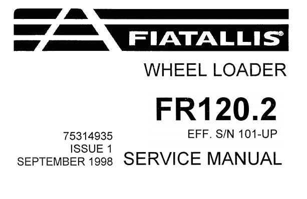 FIAT ALLIS FR120.2 WHEEL LOADER SERVICE REPAIR MANUAL PDF DOWNLOAD