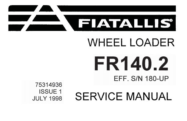 FIAT ALLIS FR140.2 WHEEL LOADER SERVICE REPAIR MANUAL PDF DOWNLOAD