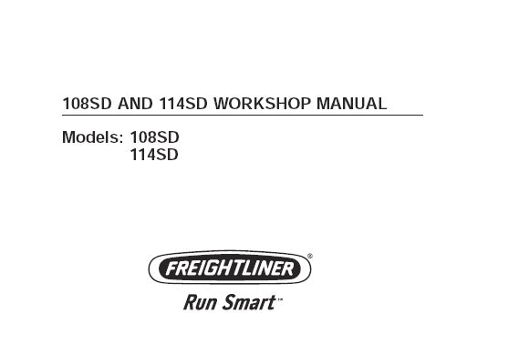 FREIGHTLINER 108SD, 114SD TRUCKS WORKSHOP SERVICE REPAIR MANUAL PDF DOWNLOAD