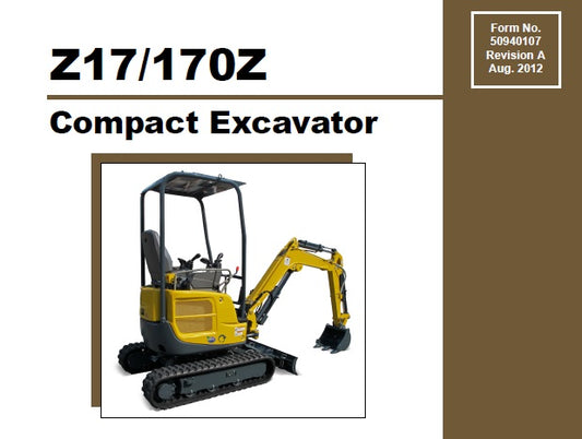 GEHL Z17,170Z COMPACT EXCAVATORS SERVICE REPAIR MANUAL
