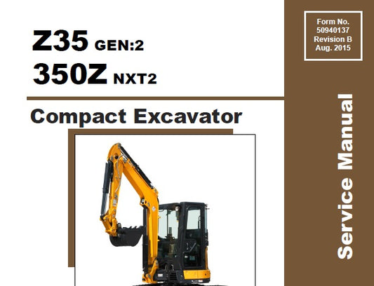 GEHL Z35 GEN:2,350Z NXT2 COMPACT EXCAVATORS SERVICE REPAIR MANUAL