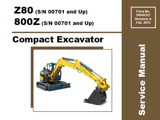 GEHL Z80,800Z COMPACT EXCAVATORS SERVICE REPAIR MANUAL