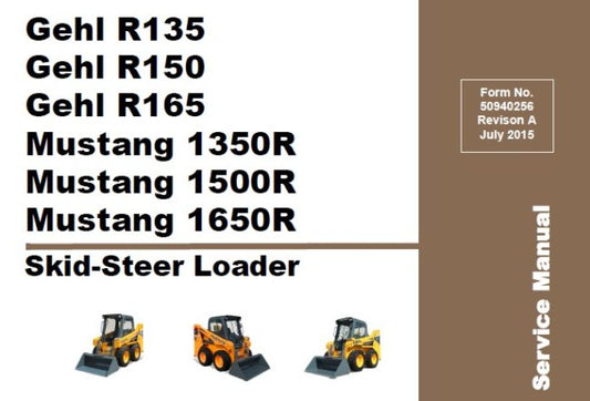 GEHL R135,R150,R165 & MUSTANG 1350R,1500R,1650R SKID-STEER LOADERS SERVICE REPAIR MANUAL PDF DOWNLOAD