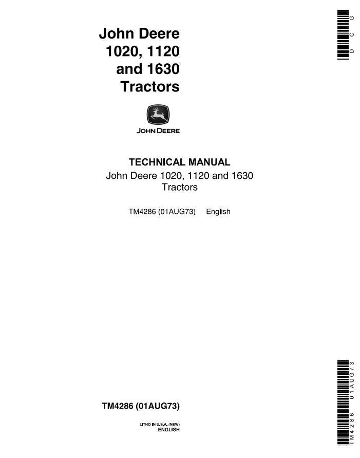 John Deere 1020, 1120, 1630 Tractor Technical Service Repair Manual