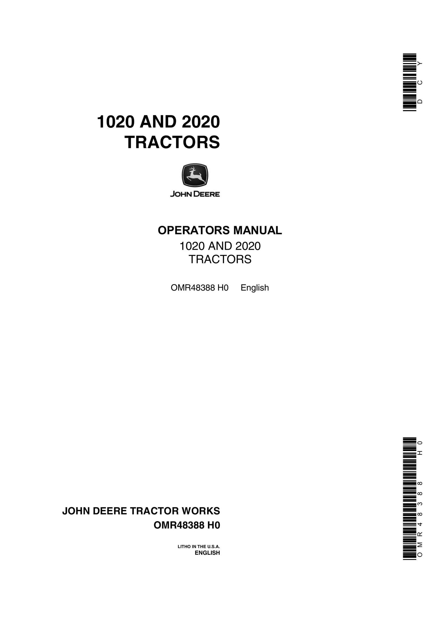 John Deere 1020, 2020 Tractor Operator’s Manual 