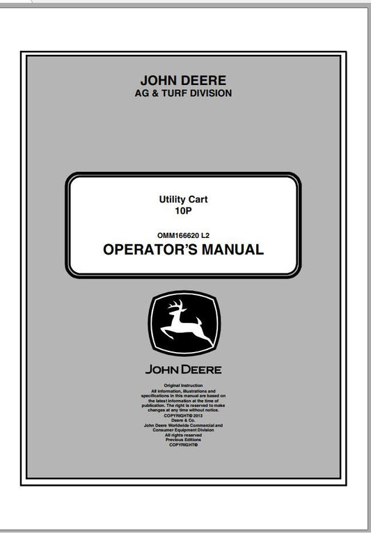 John Deere 10P Utility Cart Operator's Manual 