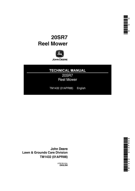 John Deere 20SR7 Reel Mower Technical Service Repair Manual TM1432 - PDF
