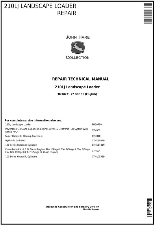 John Deere 210LJ Landscape Loader Technical Service Repair Manual TM10731 - PDF