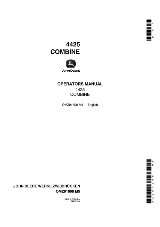 John Deere 4425 Combine Operator’s Manual OMZ91699 - PDF