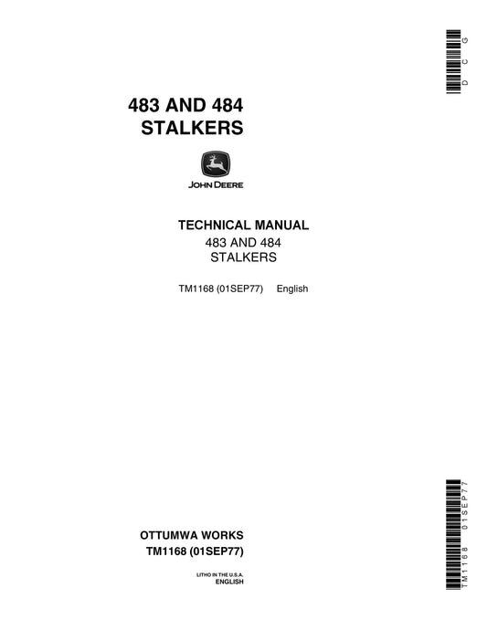 John Deere 483, 484 Stalkers Technical Service Repair Manual TM1168 - PDF