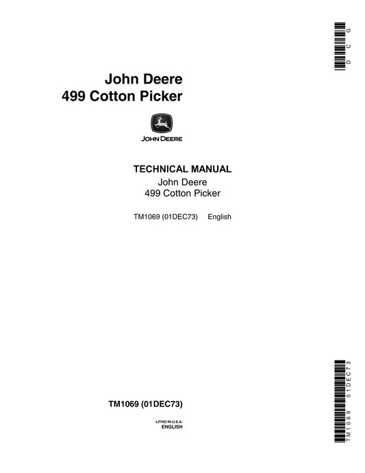 John Deere 499 Cotton Picker Technical Service Repair Manual TM1069 - PDF