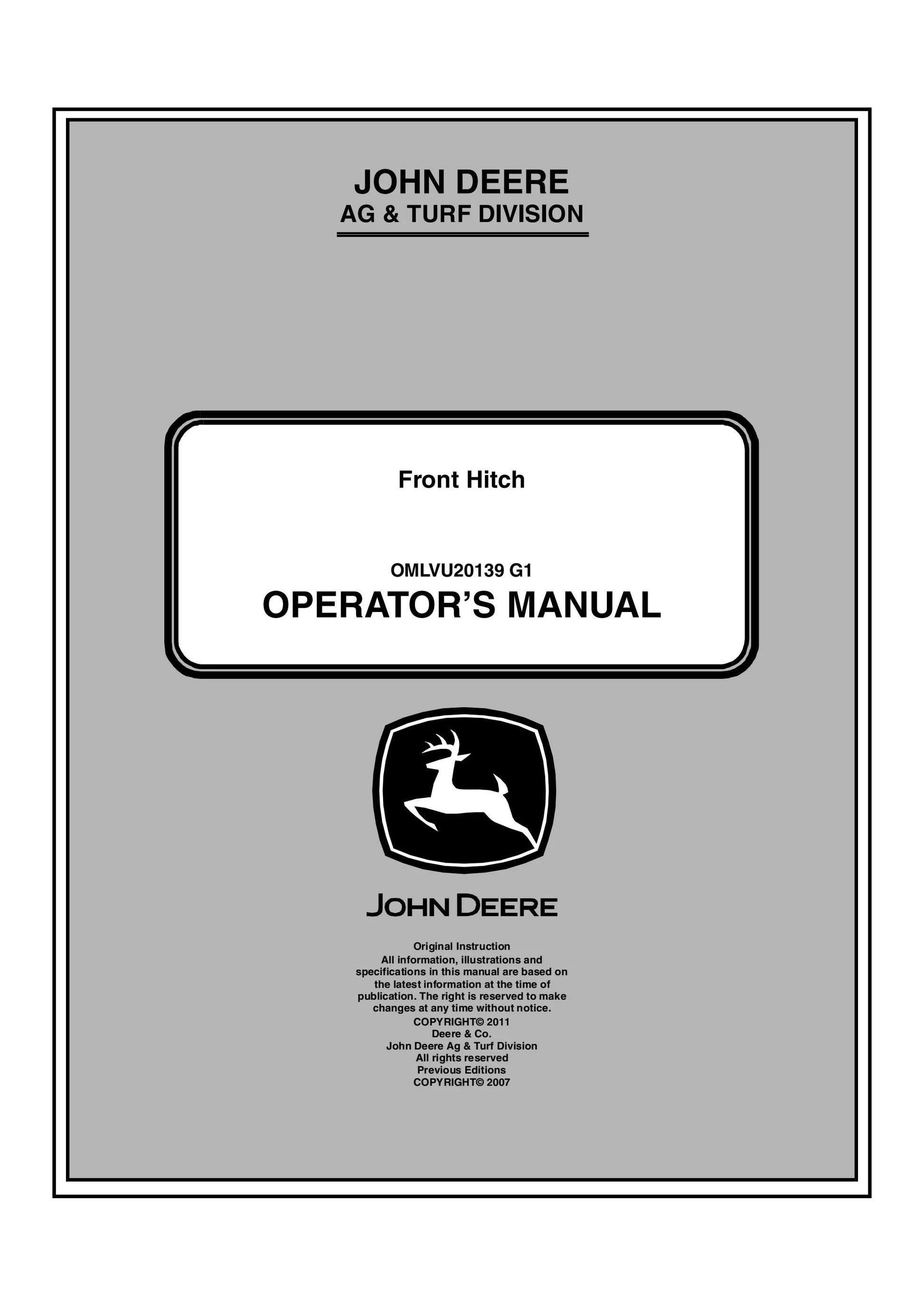 John Deere Front Hitch Operator's Manual 