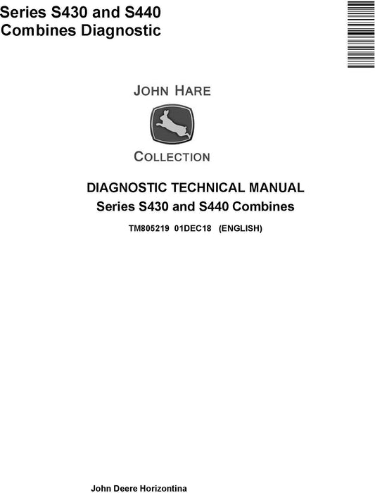 John Deere S430, S440 Combine Diagnostic Technical Service Manual TM805219 - PDF