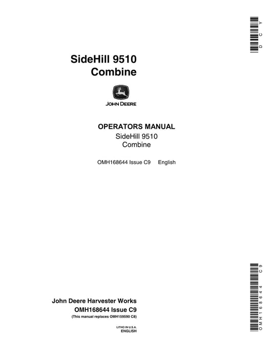 John Deere SideHill 9510 Combine Operator’s Manual OMH168644 - PDF