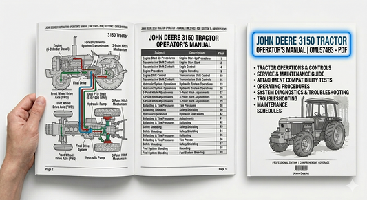 John Deere 3150 Tractor Operator's Manual OML57483 PDF download with operating instructions, controls, maintenance procedures and safety information.