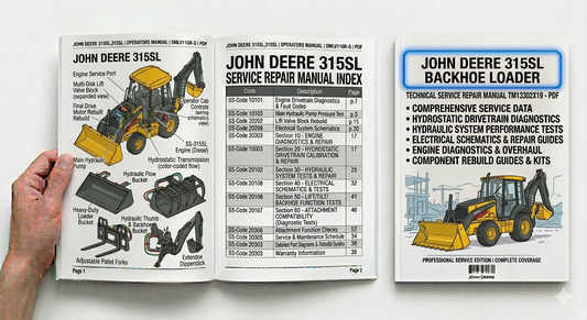 John Deere 315SL Backhoe Loader Technical Service Repair Manual TM13302X19 PDF download with repair procedures, diagnostics, troubleshooting, maintenance instructions and technical specifications.