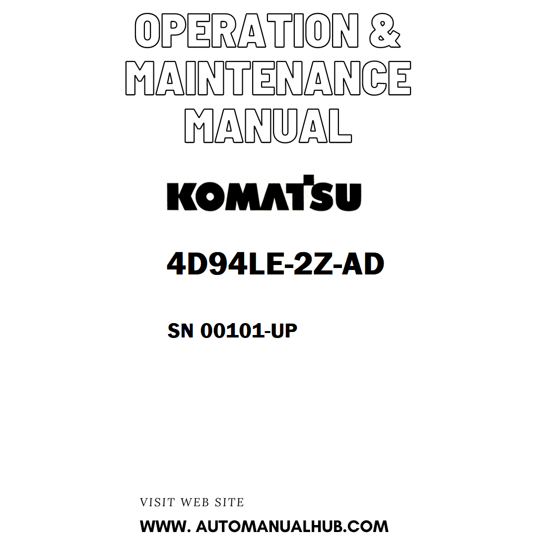 Komatsu 4D94LE-2Z-AD Operation & Maintenance Manual SN 00101-UP - PDF